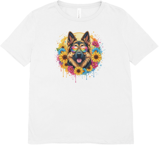 Tricou cu câine 100% bumbac COLORFUL