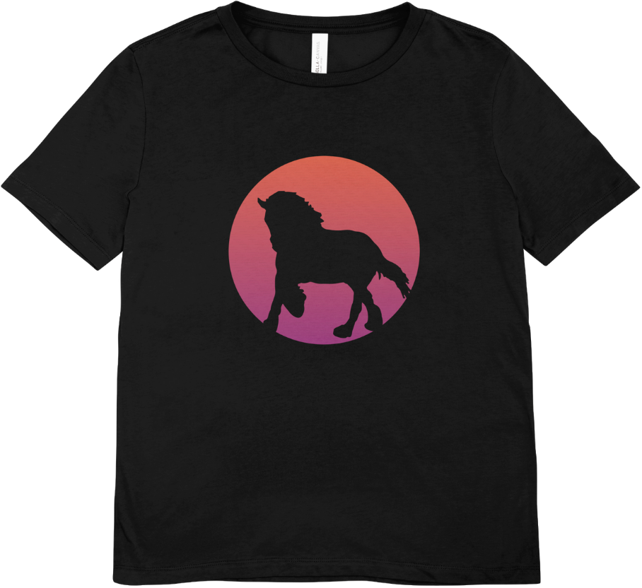 Tricou unisex cu cai 100% bumbac HORSE