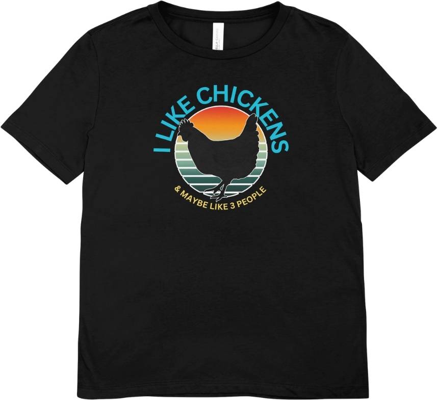 Tricou unisex cu gaini 100% bumbac I LIKE CHICKENS