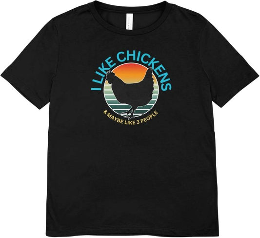 Tricou unisex cu gaini 100% bumbac I LIKE CHICKENS