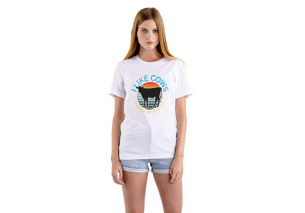 Tricou unisex cu vaca 100% bumbac I LIKE COWS