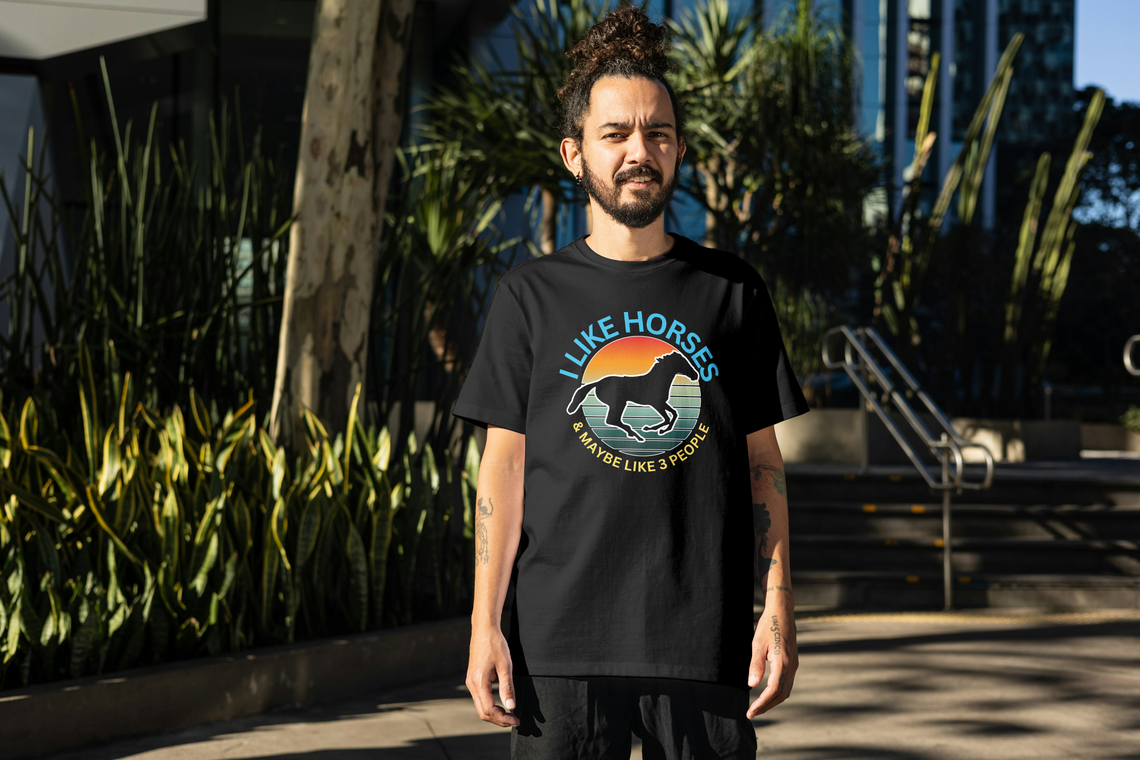 Tricou unisex cu cal 100% bumbac I LIKE HORSES