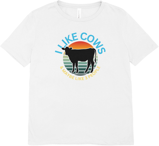 Tricou unisex cu vaca 100% bumbac I LIKE COWS
