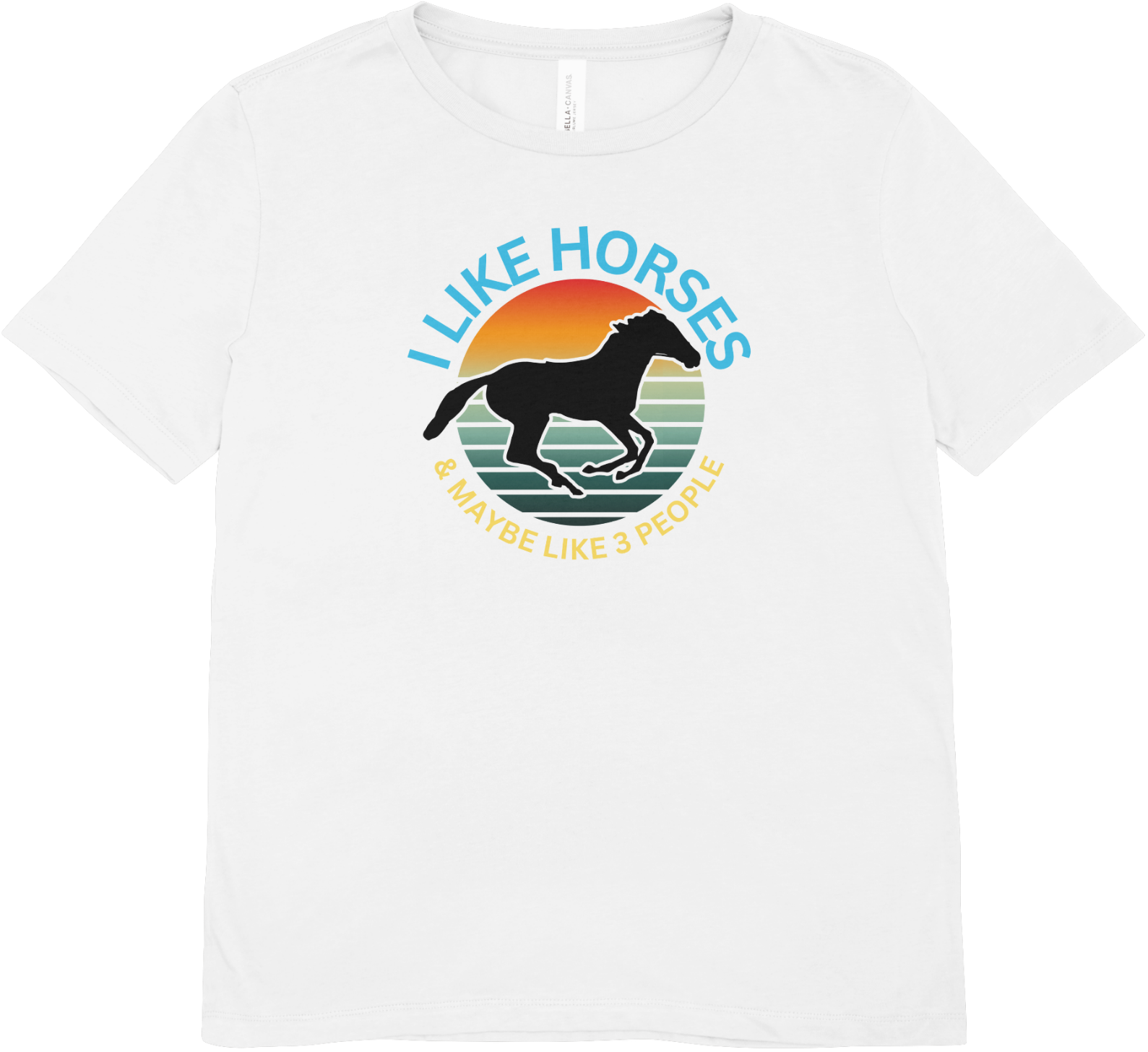 Tricou unisex cu cal 100% bumbac I LIKE HORSES