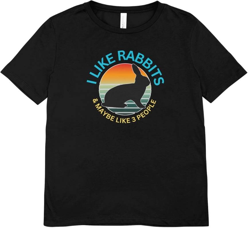 Tricou unisex cu iepuri 100% bumbac I LIKE RABBITS