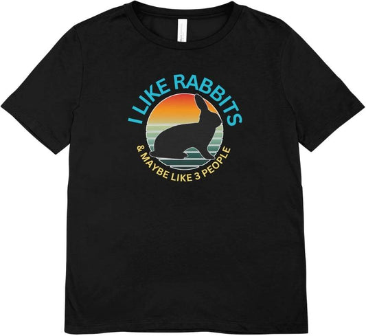 Tricou unisex cu iepuri 100% bumbac I LIKE RABBITS