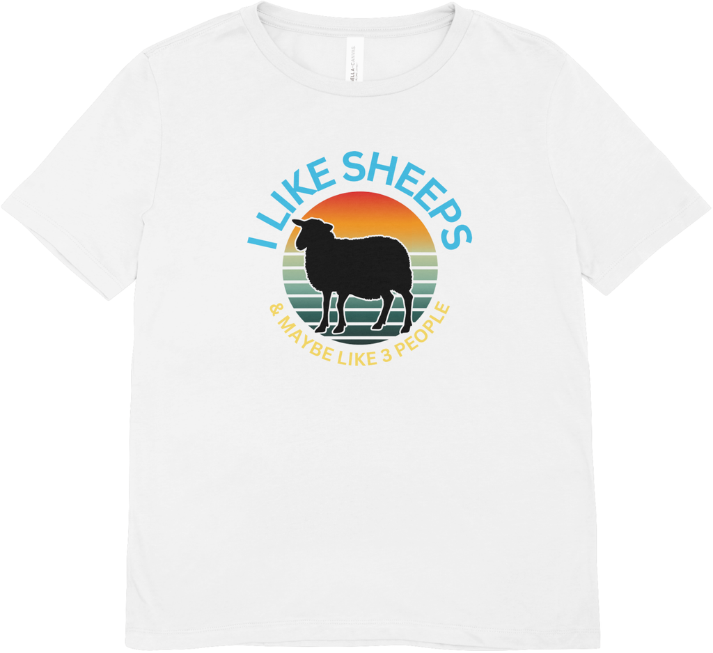 Tricou unisex cu oaie 100% bumbac I LIKE SHEEPS