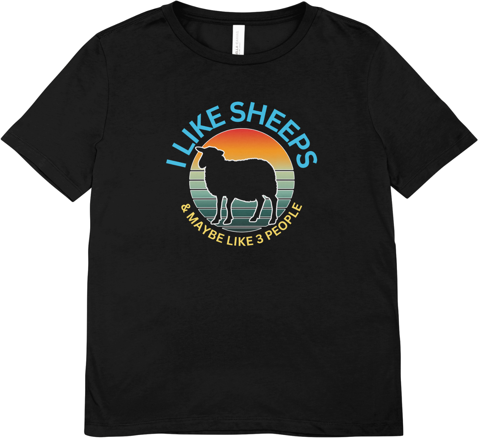 Tricou unisex cu oaie 100% bumbac I LIKE SHEEPS