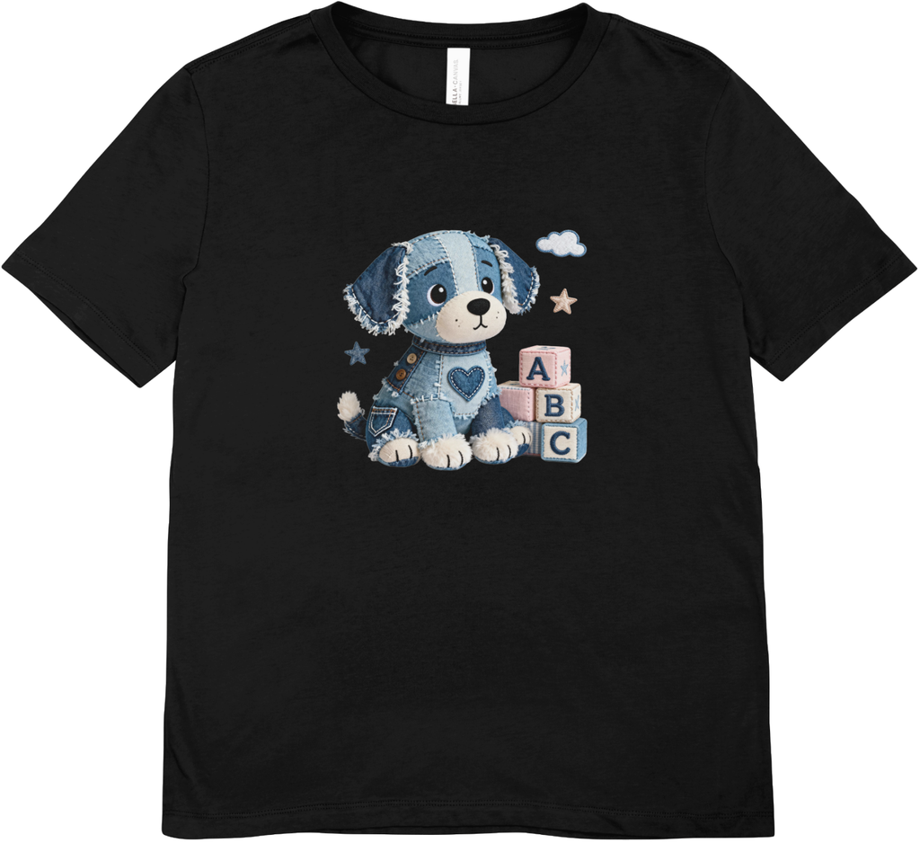 Tricou cu cățel 100% bumbac ABC