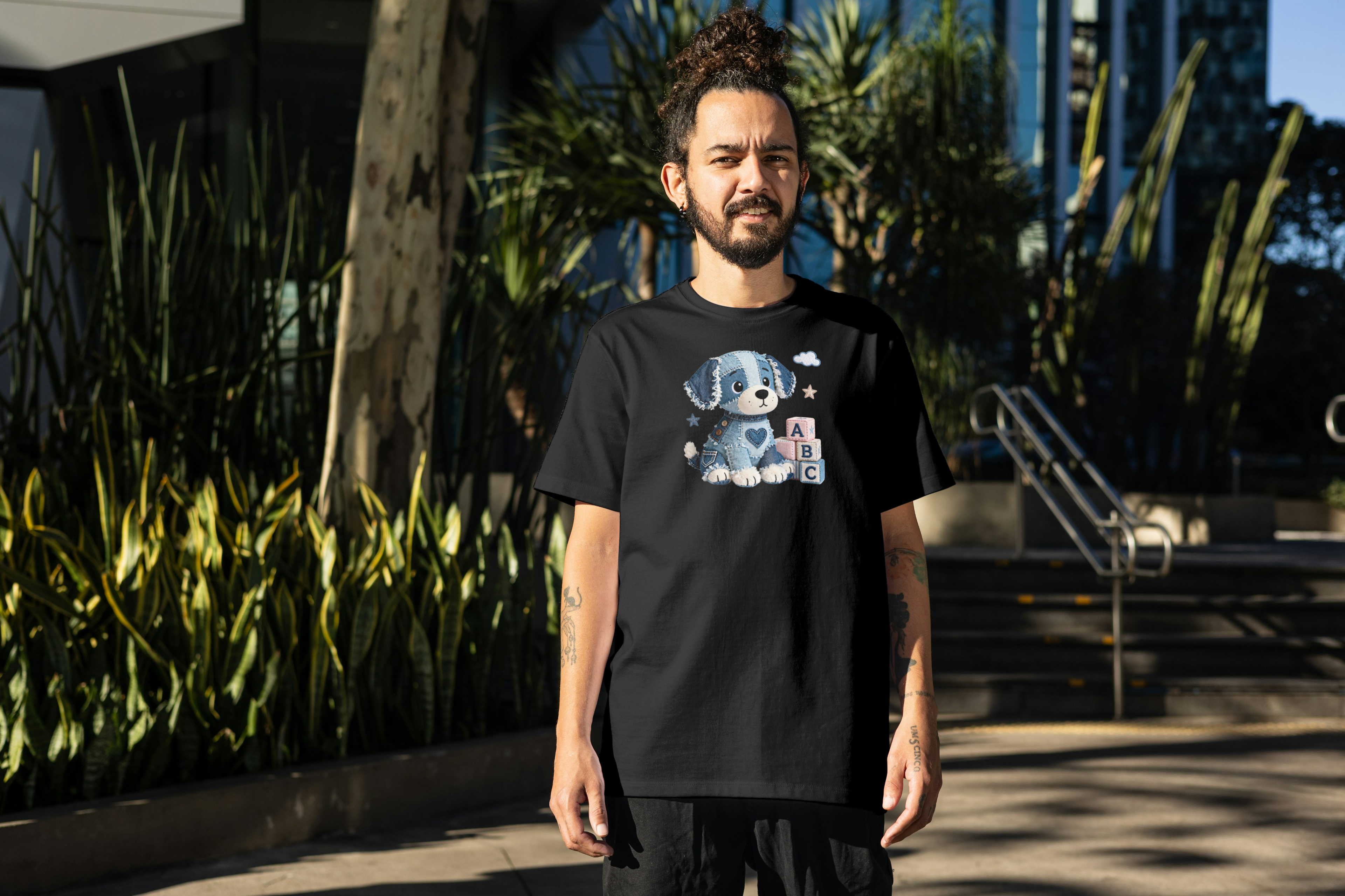 Tricou cu cățel 100% bumbac ABC