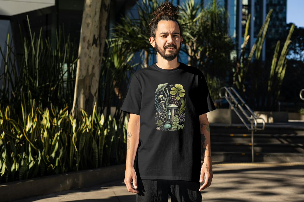 Tricou unisex cu ciuperci 100% bumbac AMAZING MUSHROOM