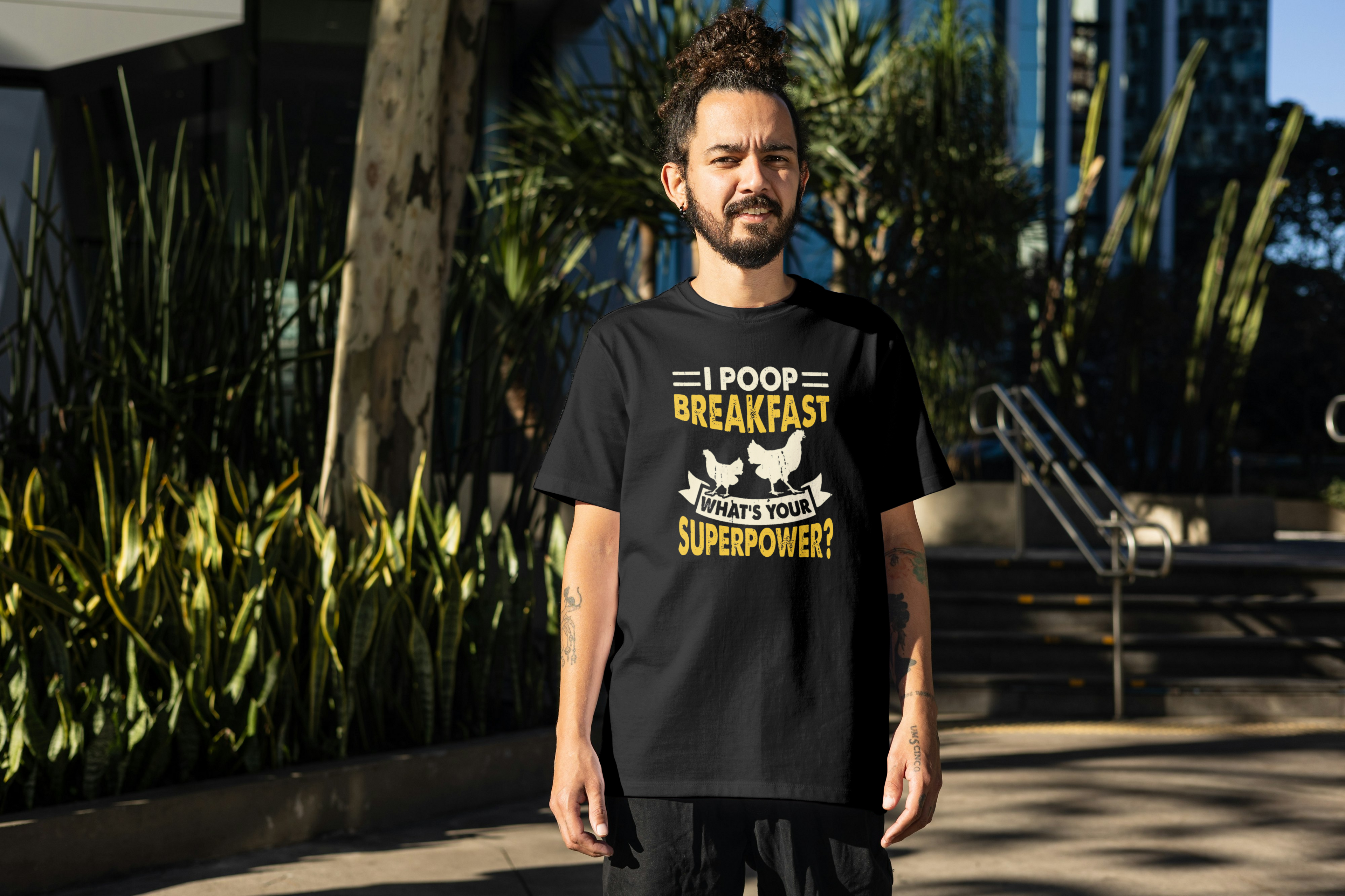 Tricou unisex cu gaini 100% bumbac  Breakfast