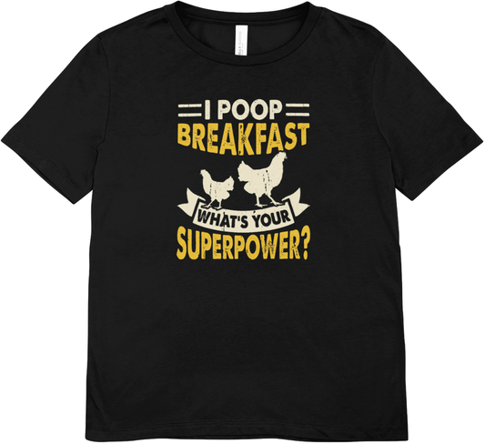 Tricou unisex cu gaini 100% bumbac  Breakfast