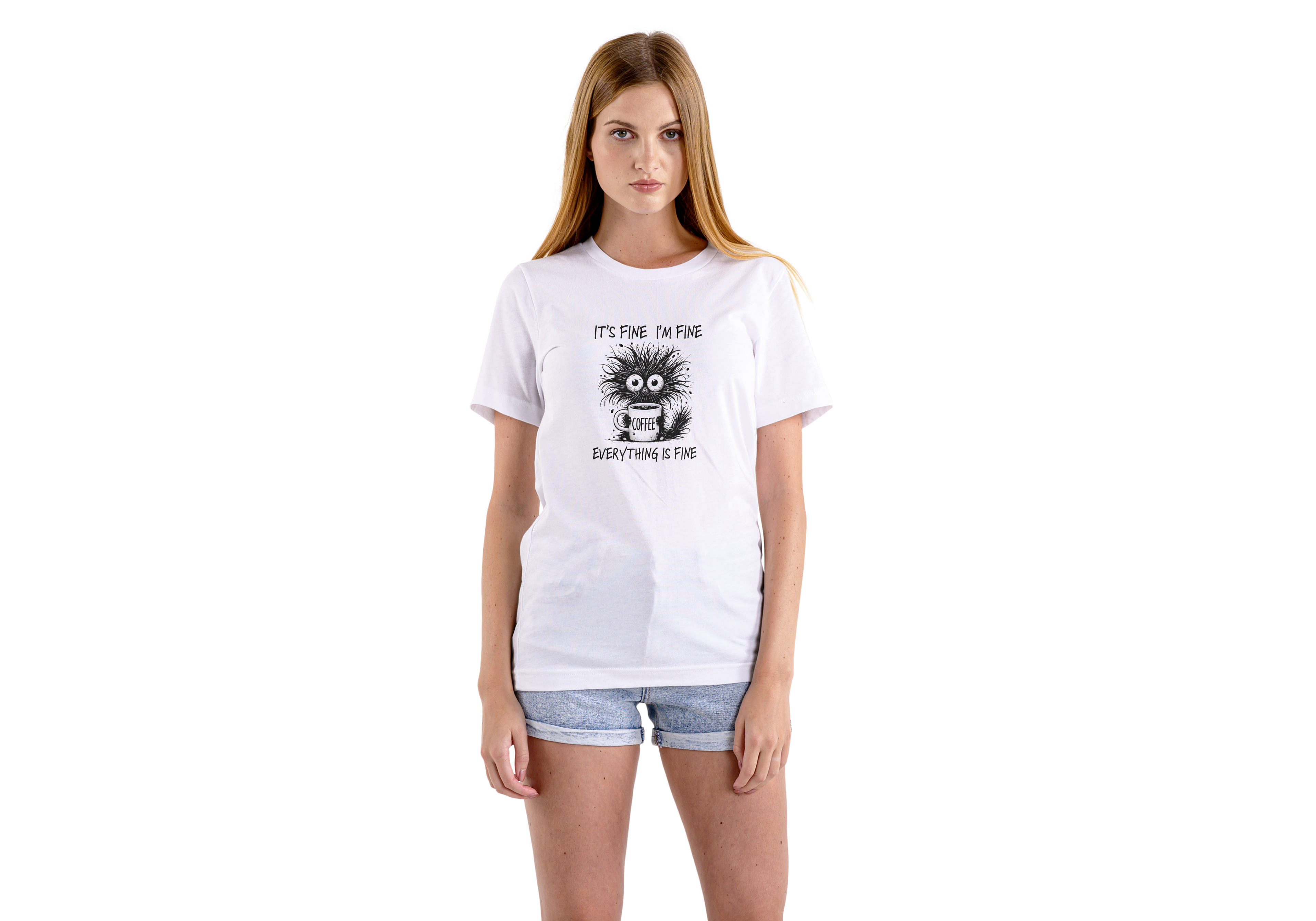 Tricou unisex cu pisici 100% bumbac Coffe