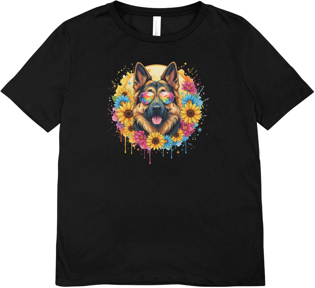 Tricou cu câine 100% bumbac COLORFUL