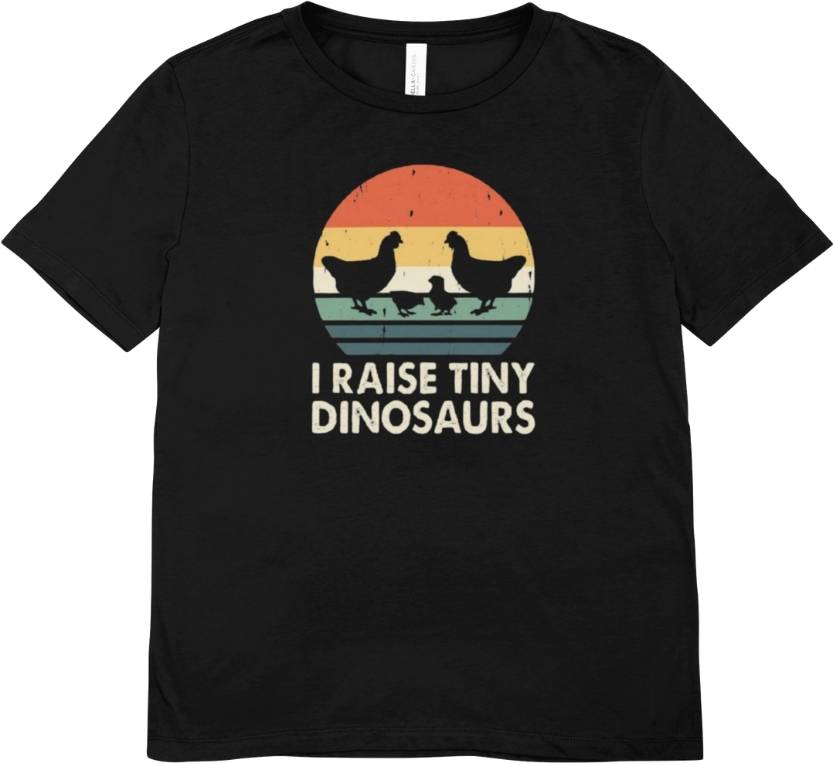 Tricou unisex cu gaini 100% bumbac DINOSAURS