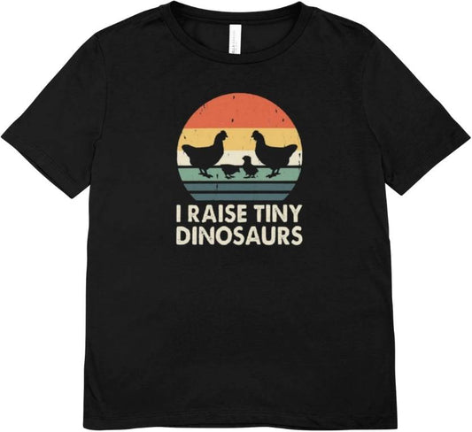 Tricou unisex cu gaini 100% bumbac DINOSAURS