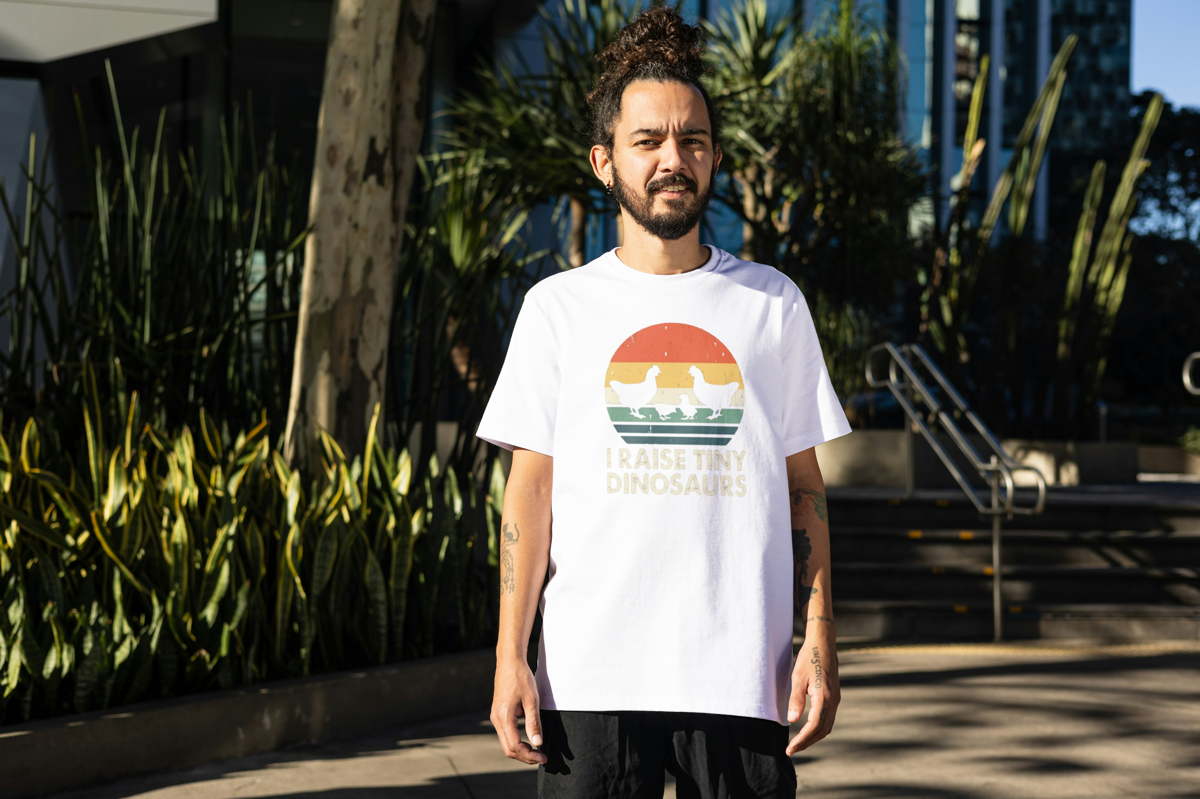 Tricou unisex cu gaini 100% bumbac DINOSAURS