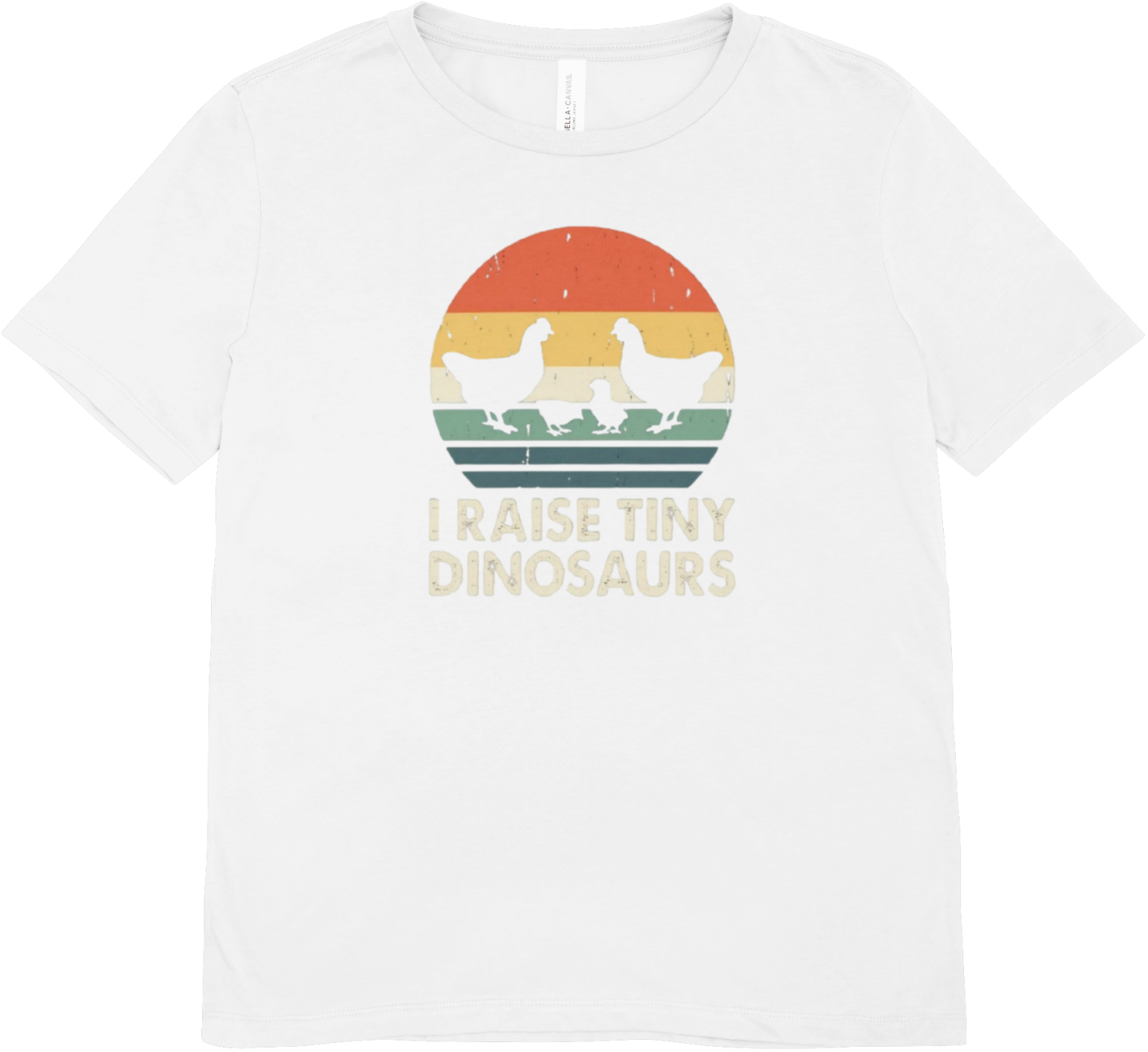 Tricou unisex cu gaini 100% bumbac DINOSAURS