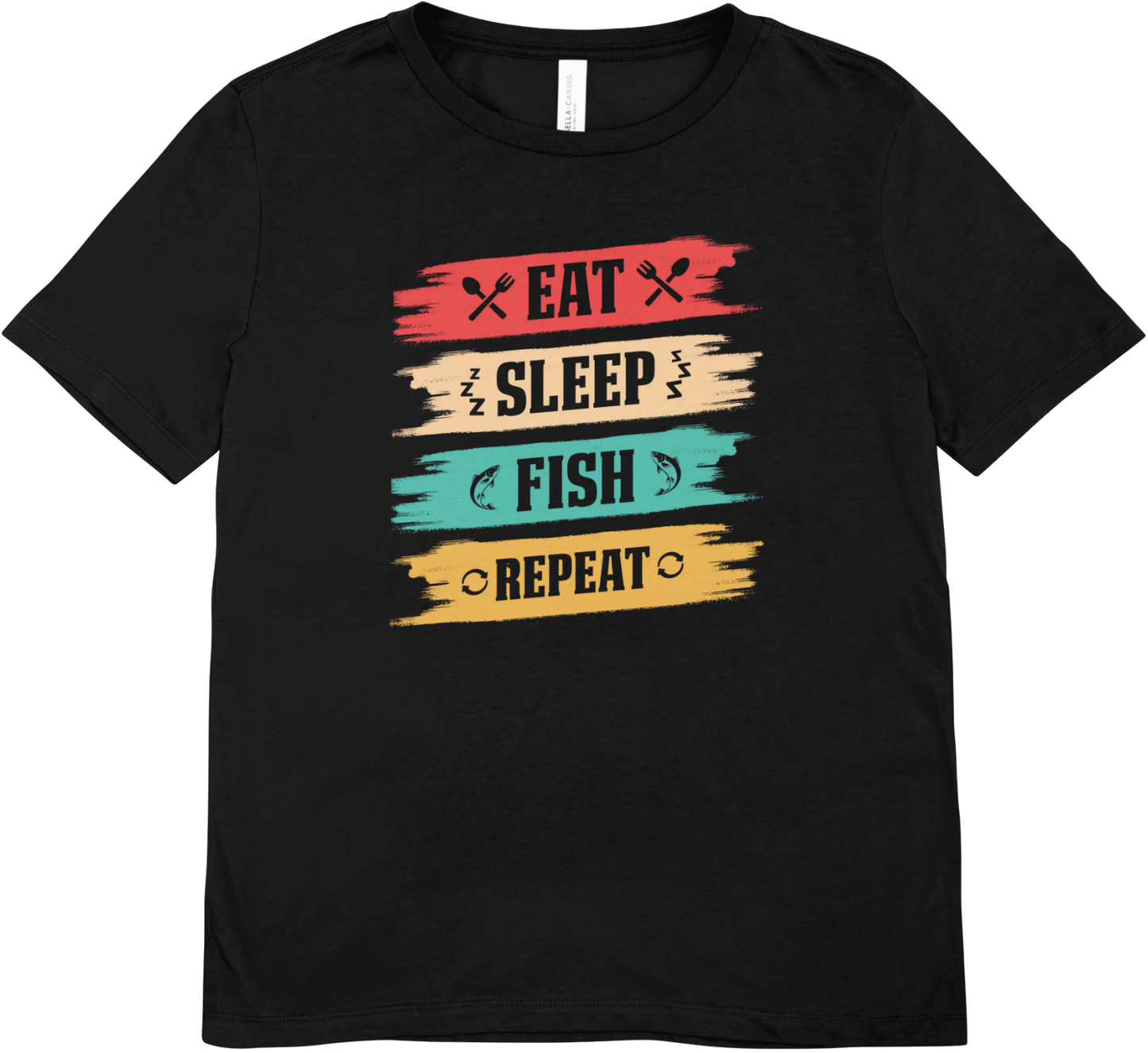 Tricou barbatesc pescuit 100% bumbac FISH REPEAT