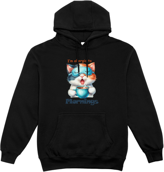 Hanorac negru unisex 80% bumbac ALLERGIC