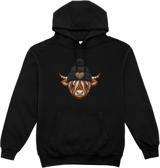 Hanorac negru unisex 80% bumbac  Highland