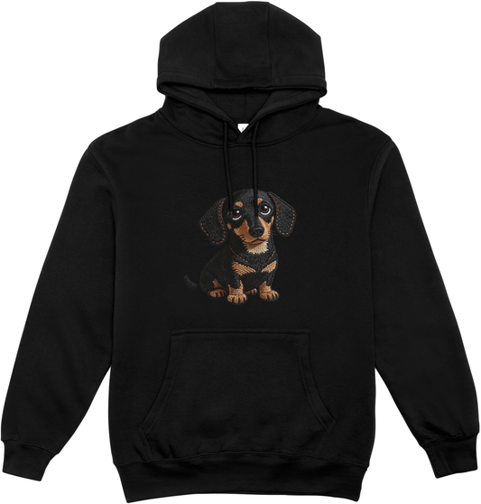 Hanorac negru unisex 80% bumbac PUPPY