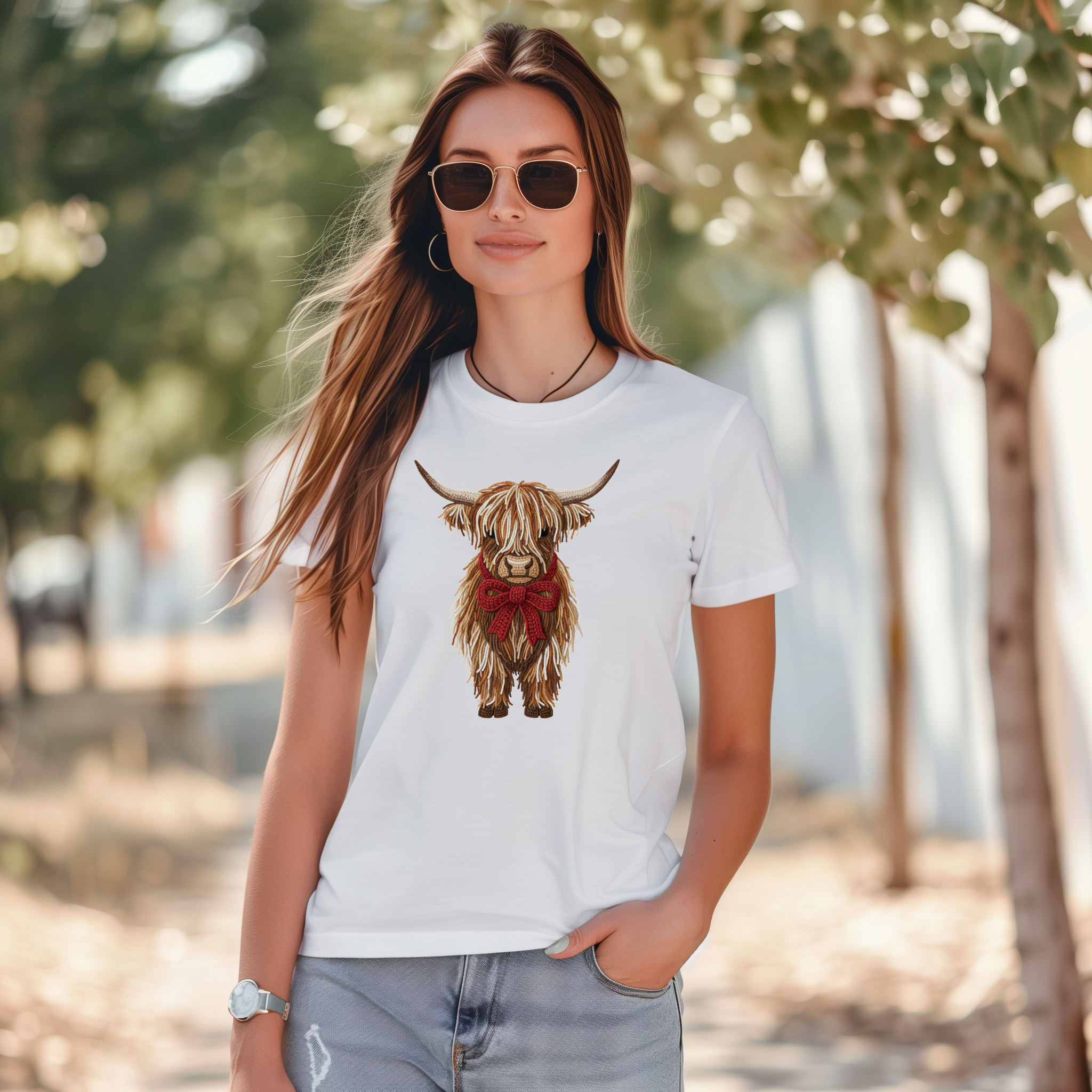 Tricou unisex cu vaci 100% bumbac HIGHLAND