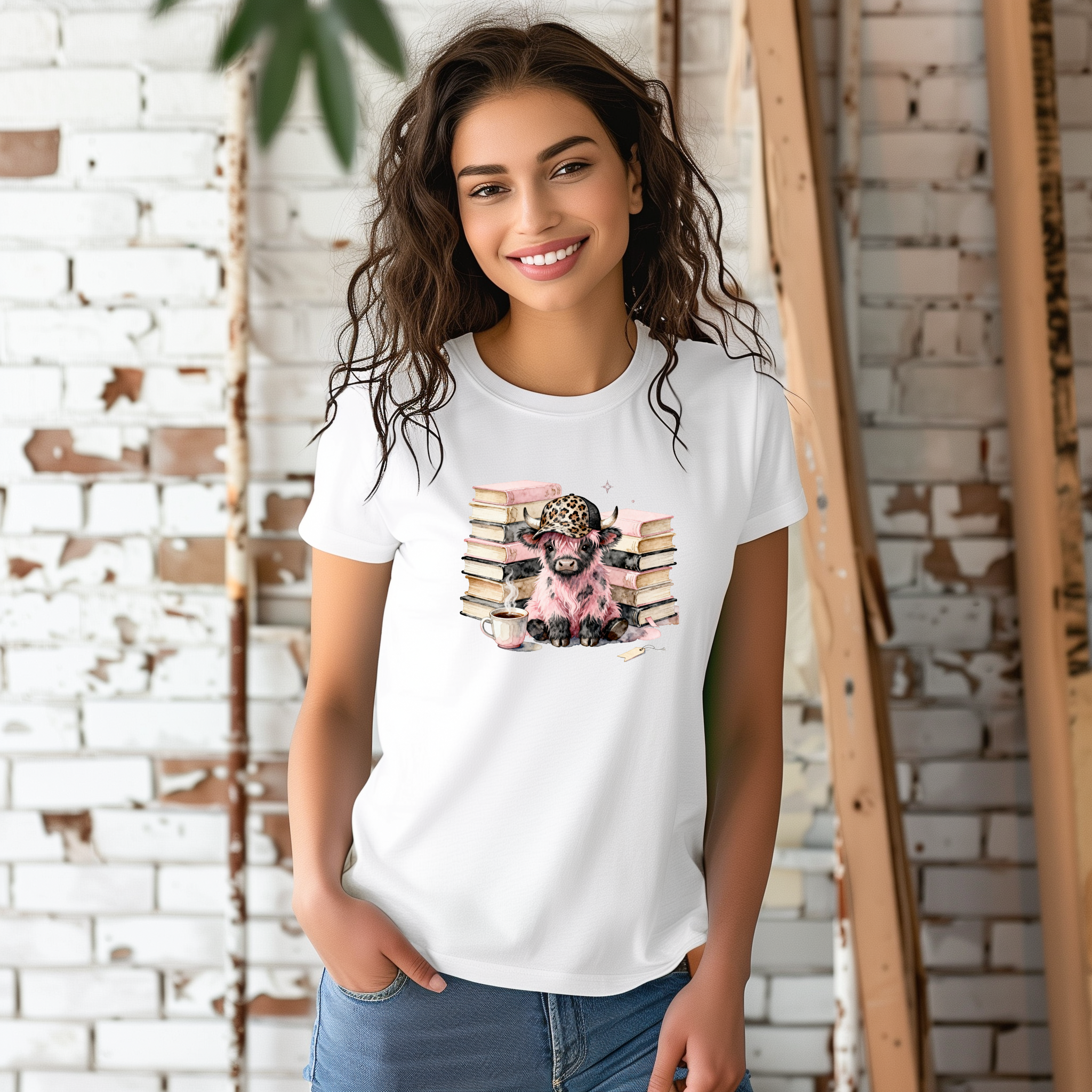 Tricou cu vaci 100% bumbac BOOKS