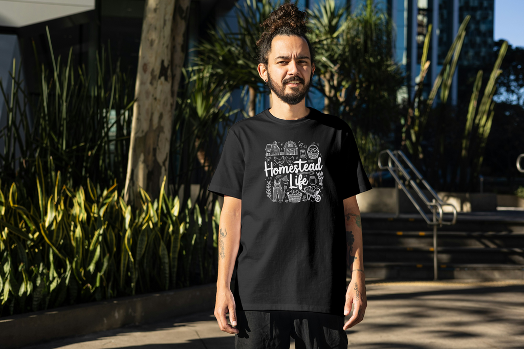 Tricou unisex cu tematică homestead 100% bumbac HOMESTEAD LIFE