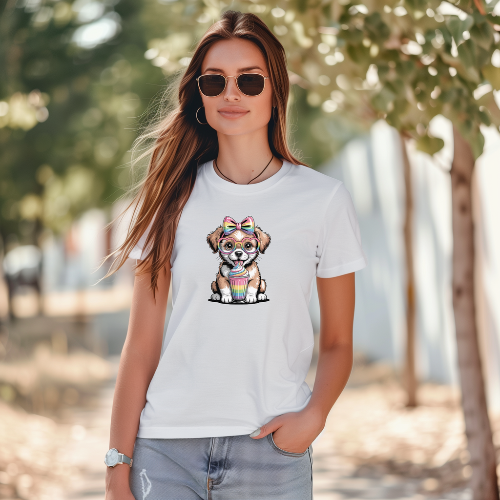 Tricou cu căței 100% bumbac ICECREAM PUPPY