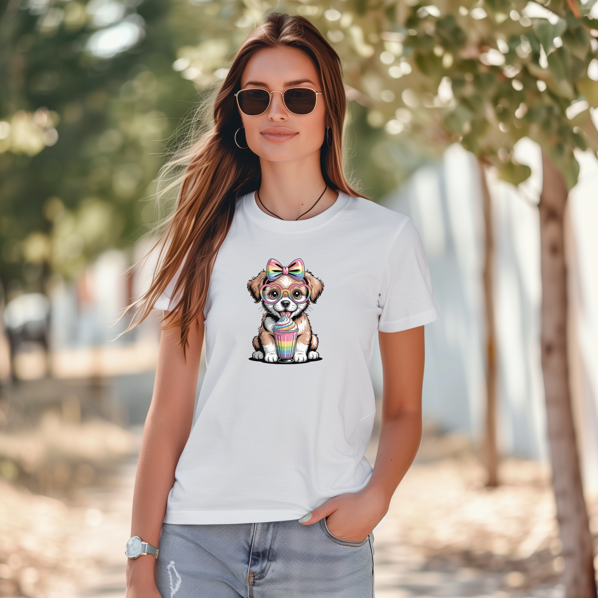 Tricou cu căței 100% bumbac ICECREAM PUPPY