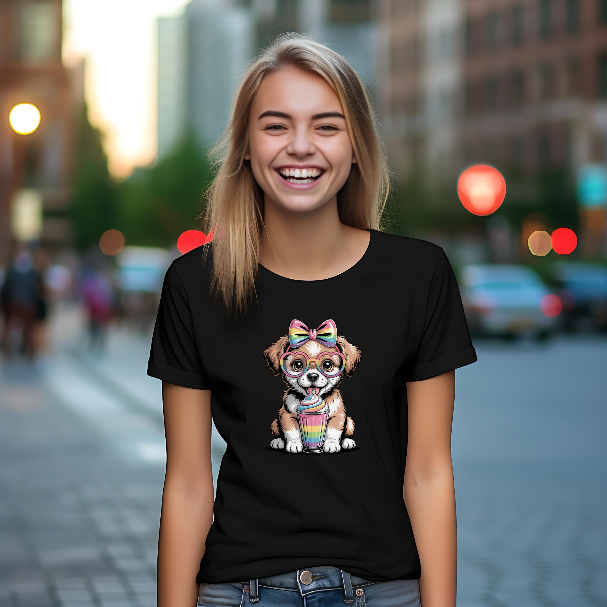 Tricou cu căței 100% bumbac ICECREAM PUPPY