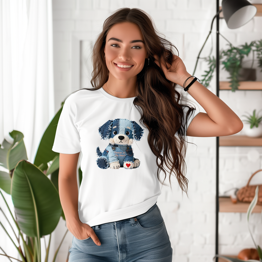 Tricou cu căței 100% bumbac IN MY HEART