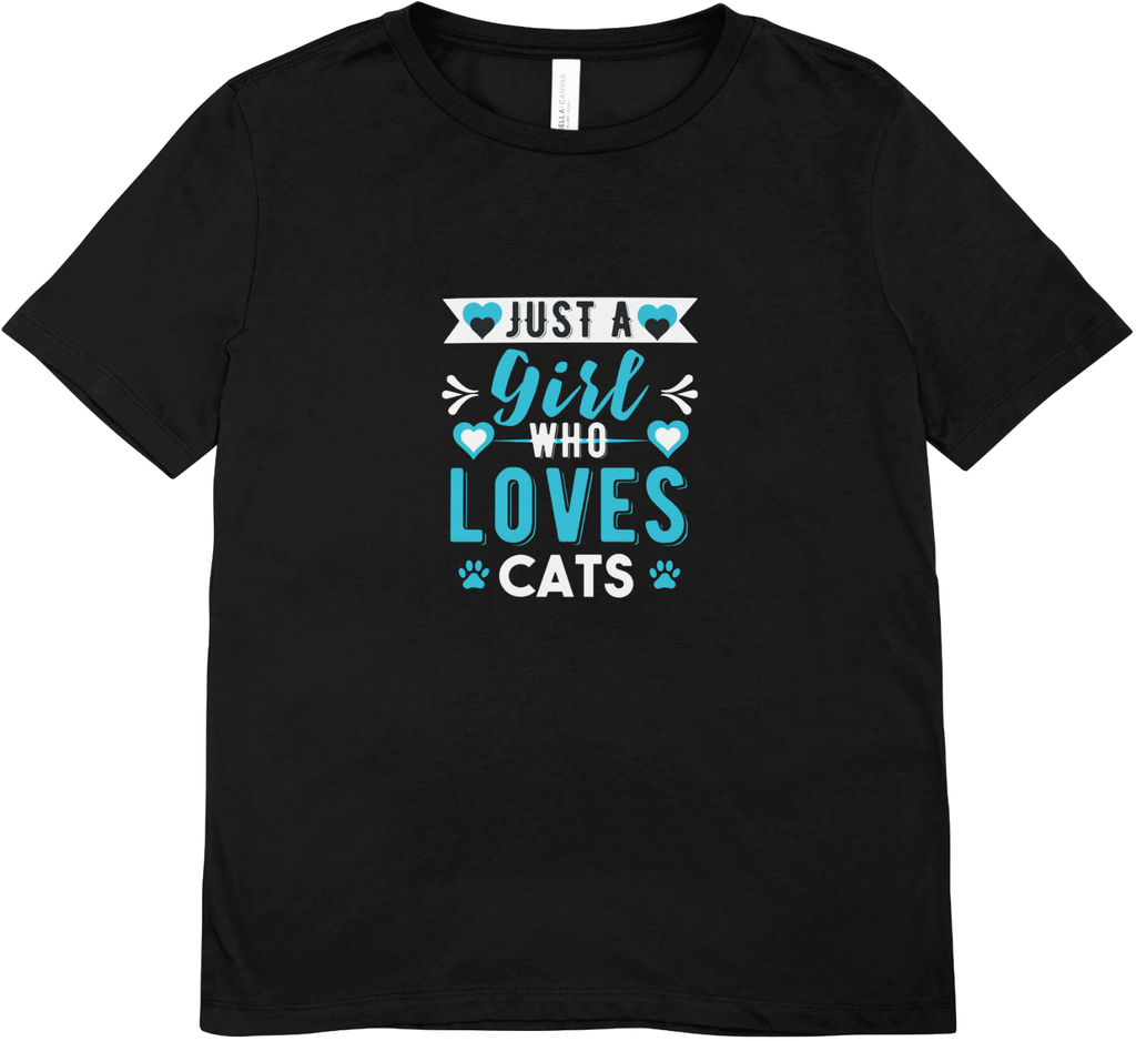 Tricou cu pisici 100% bumbac JUST A GIRL