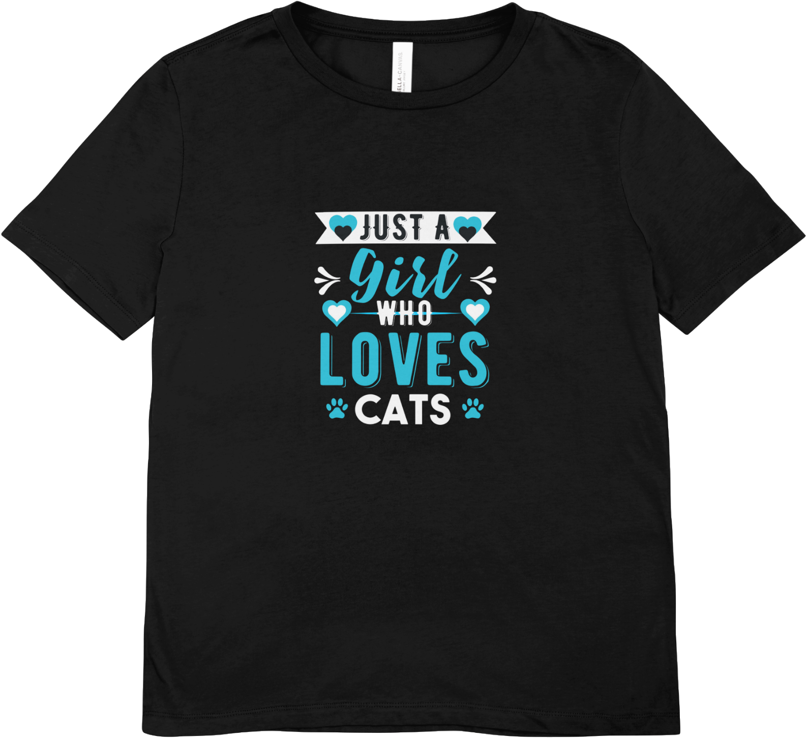 Tricou cu pisici 100% bumbac JUST A GIRL