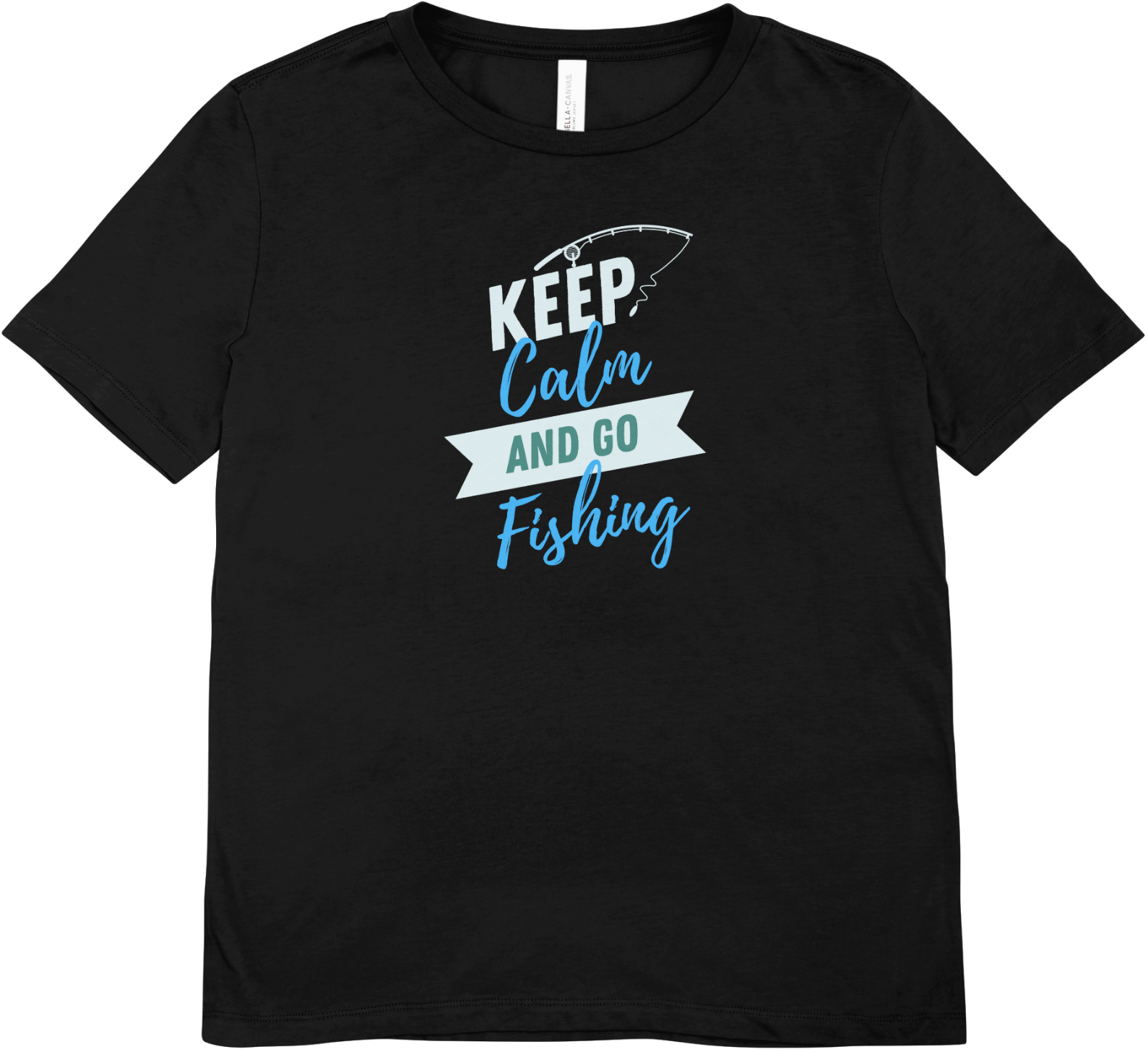 Tricou unisex pescuit 100% bumbac KEEP CALM