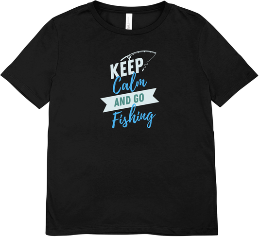 Tricou unisex pescuit 100% bumbac KEEP CALM