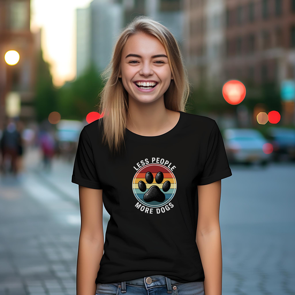 Tricou unisex cu căței 100% bumbac MORE DOGS