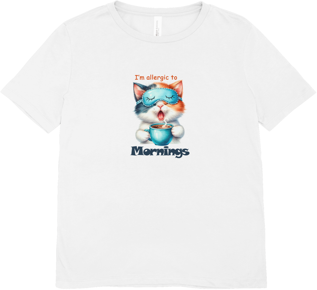 Tricou unisex cu pisici 100% bumbac MORNINGS