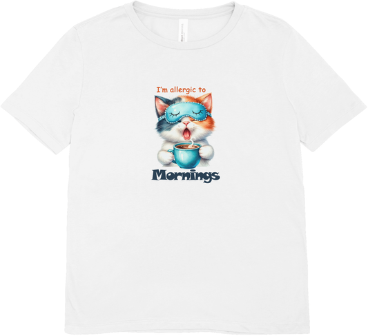 Tricou unisex cu pisici 100% bumbac MORNINGS