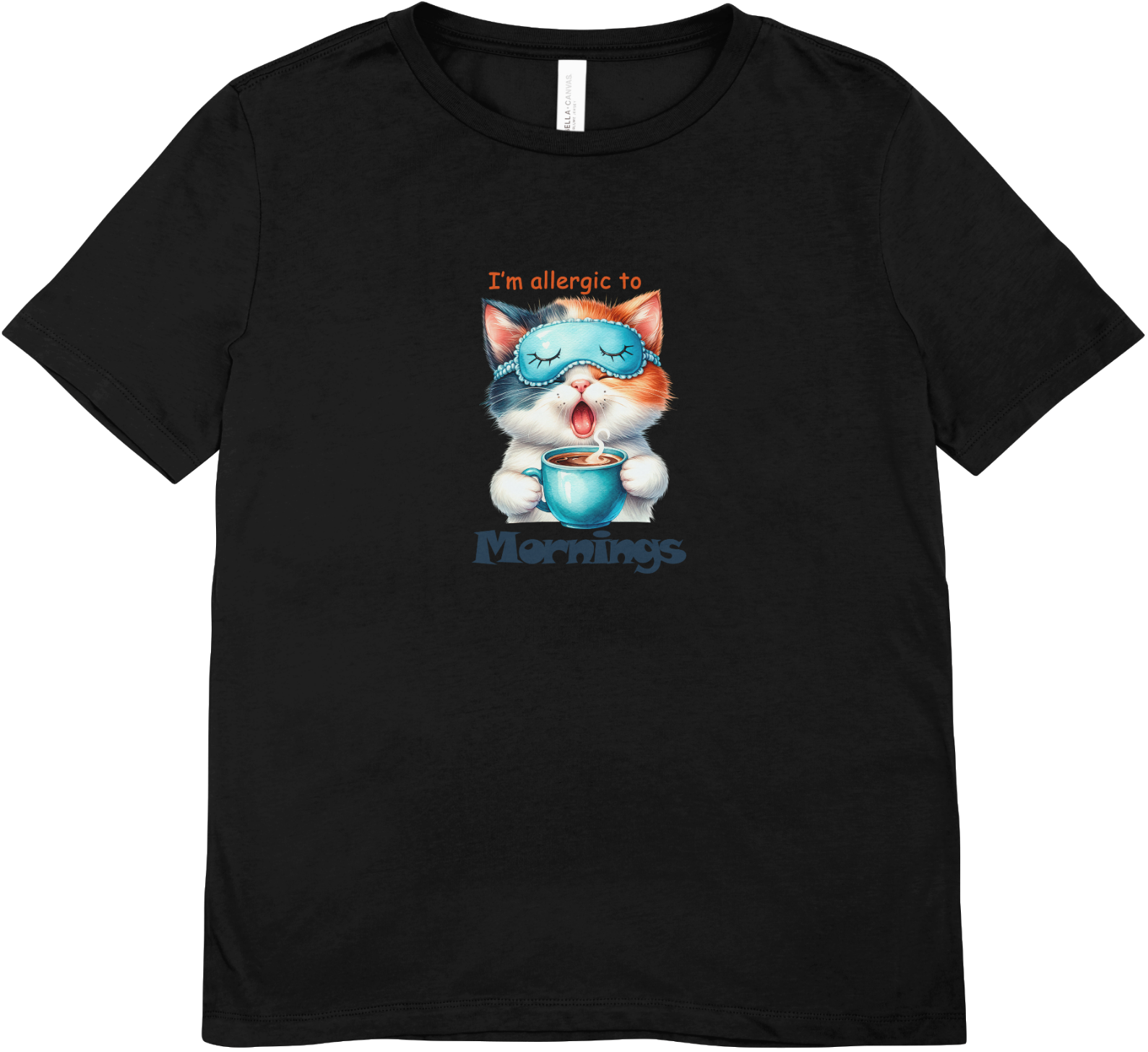 Tricou unisex cu pisici 100% bumbac MORNINGS