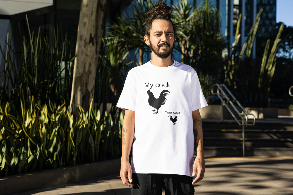 Tricou unisex cu cocosi 100% bumbac MY COCK