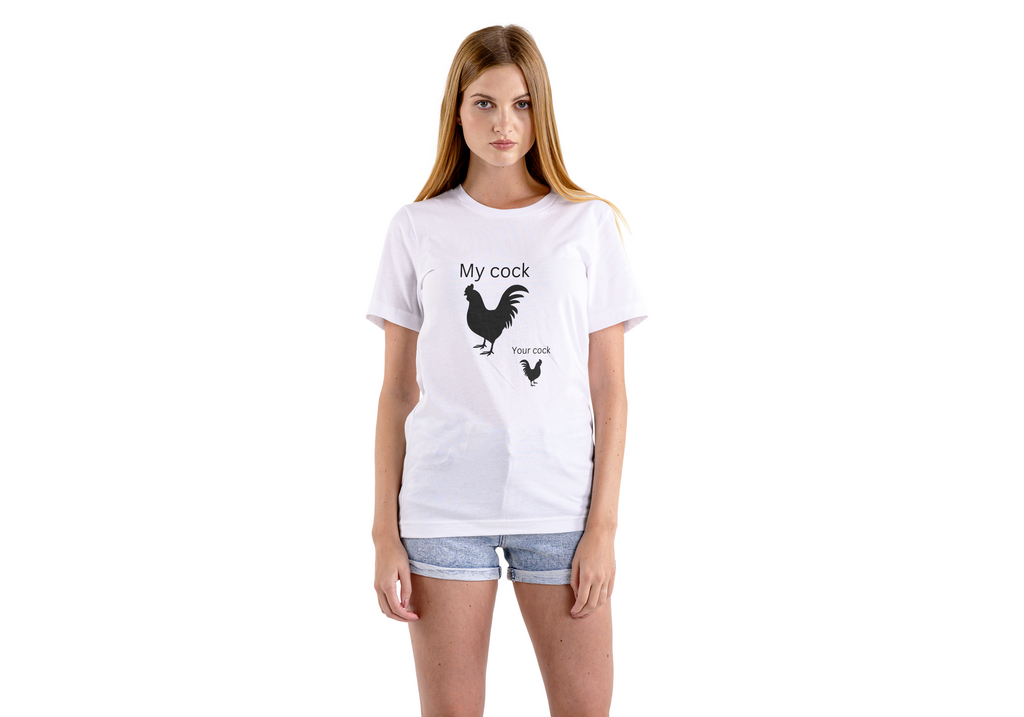 Tricou unisex cu cocosi 100% bumbac MY COCK