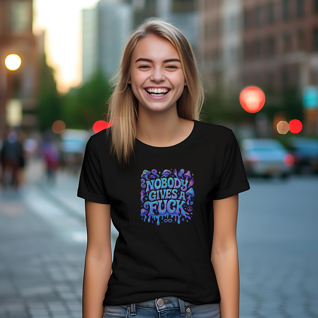 Tricou unisex cu ciuperci 100% bumbac NOBODY