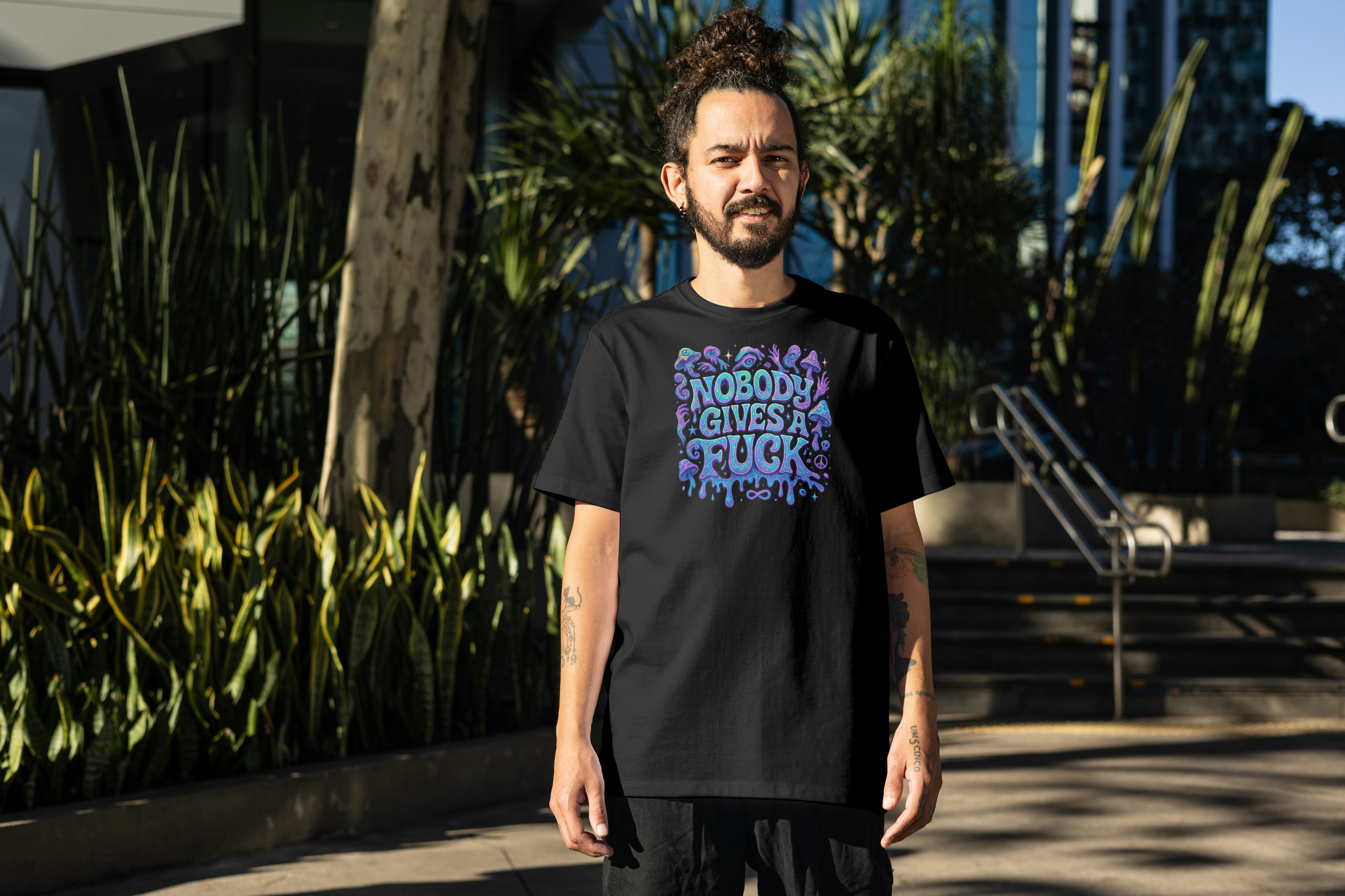 Tricou unisex cu ciuperci 100% bumbac NOBODY