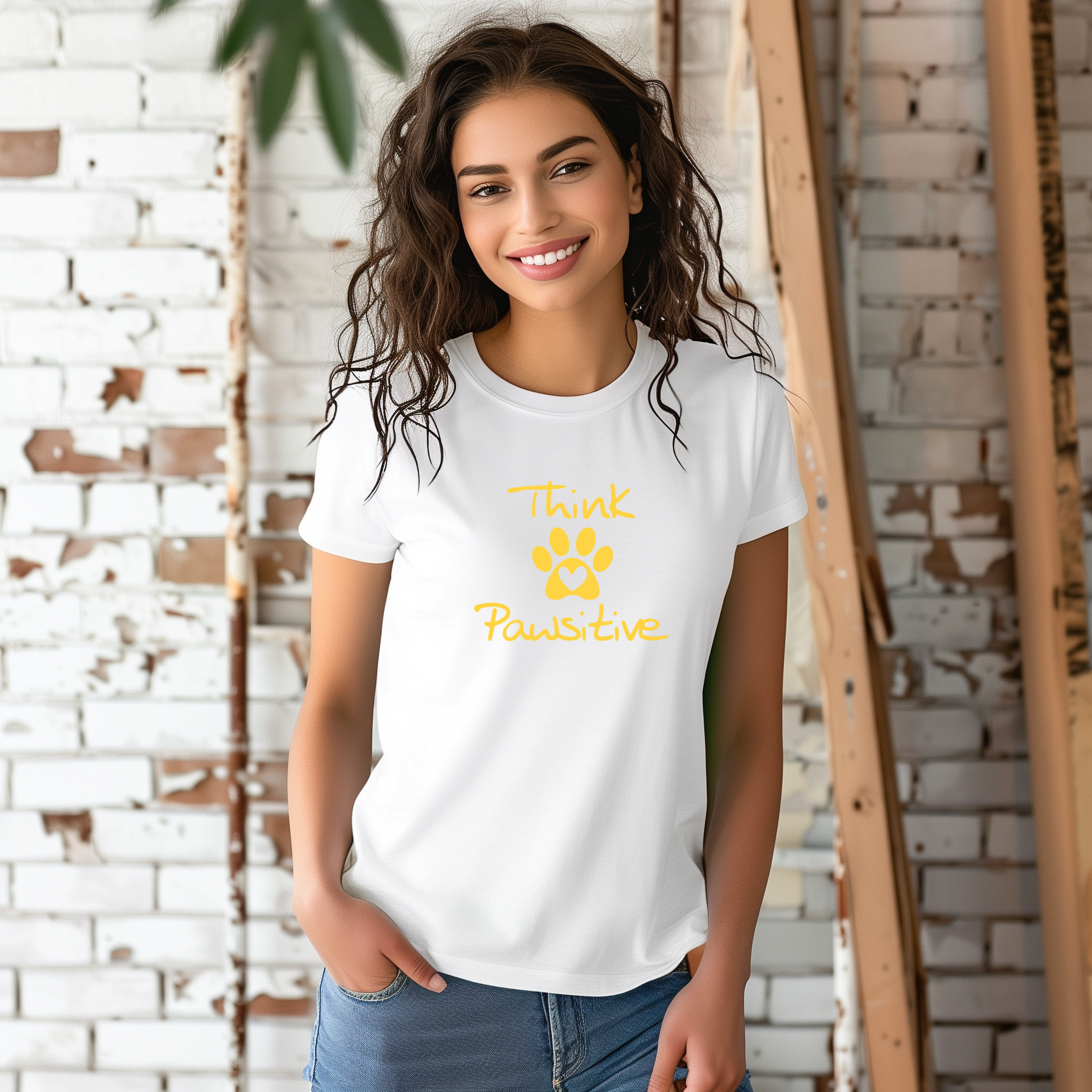 Tricou unisex cu căței 100% bumbac PAWSITIVE