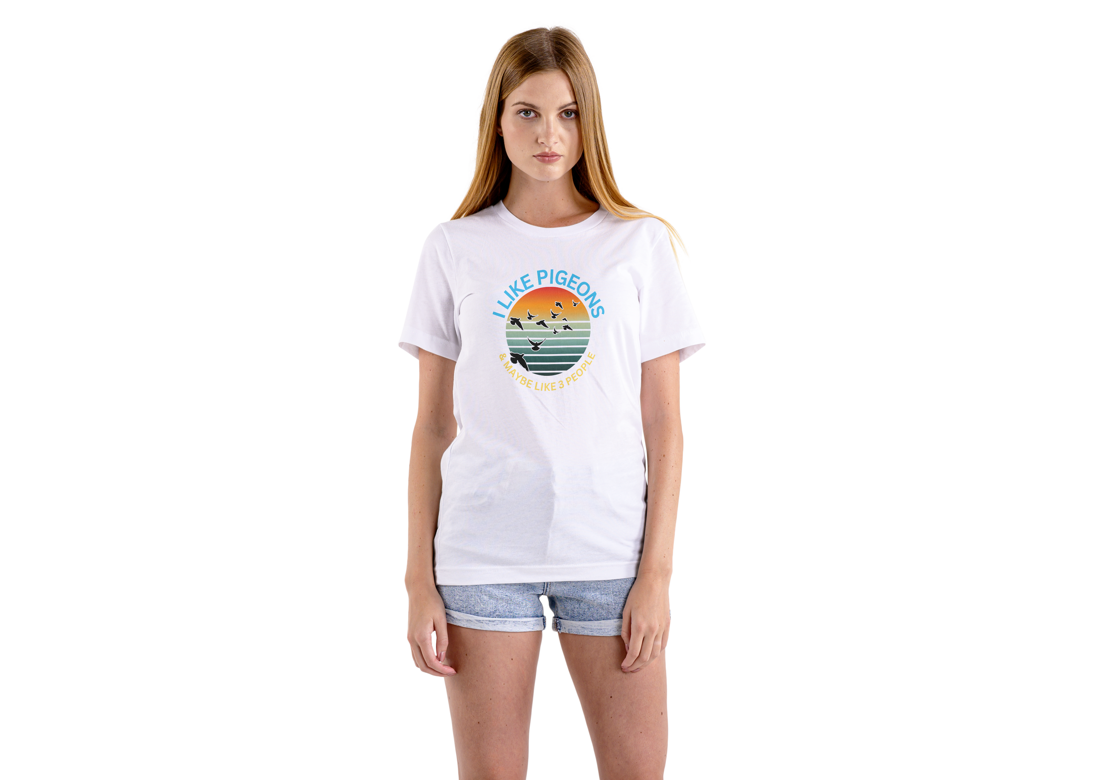 Tricou unisex cu porumbei 100% bumbac I LIKE PIGEONS