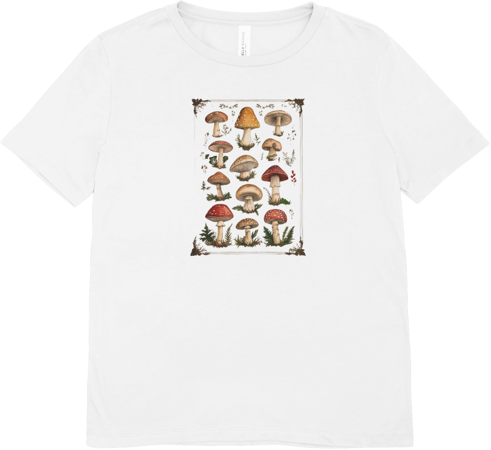 Tricou unisex cu ciuperci 100% bumbac VARIETY