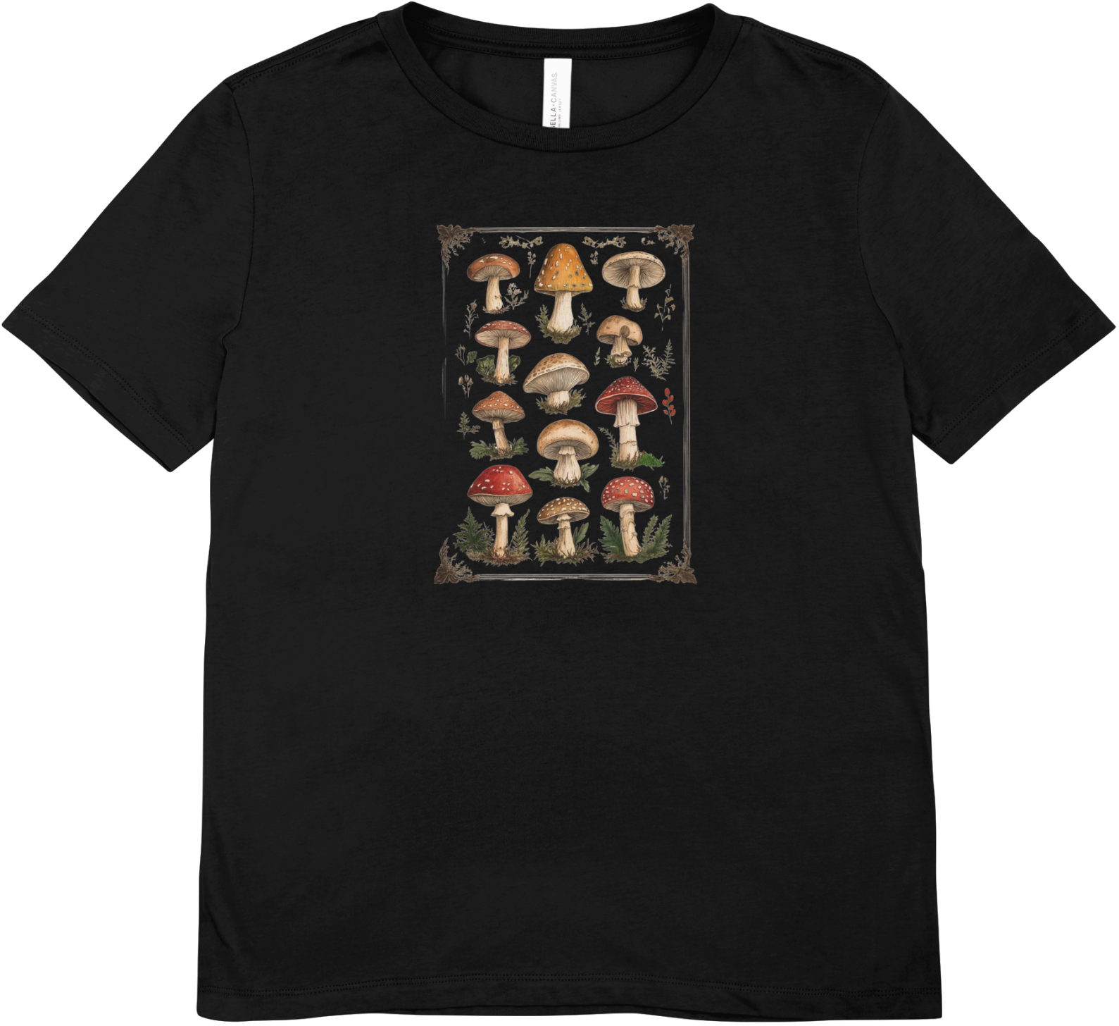 Tricou unisex cu ciuperci 100% bumbac VARIETY